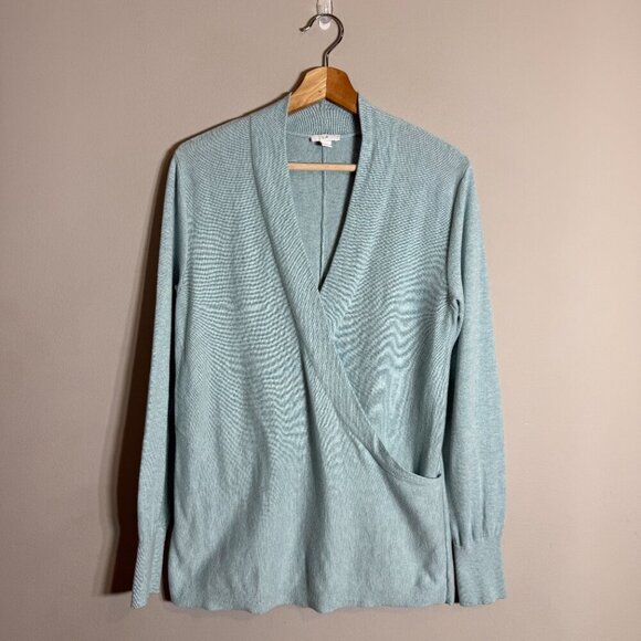 J. Jill Lightweight Wrap Knit Sweater Pullover Women's Small Blue Classic Career - Picture 2 of 11
